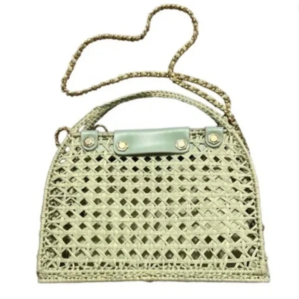 House of Harlow 1960 Framed Raffia Satchel - Picture 4 of 5